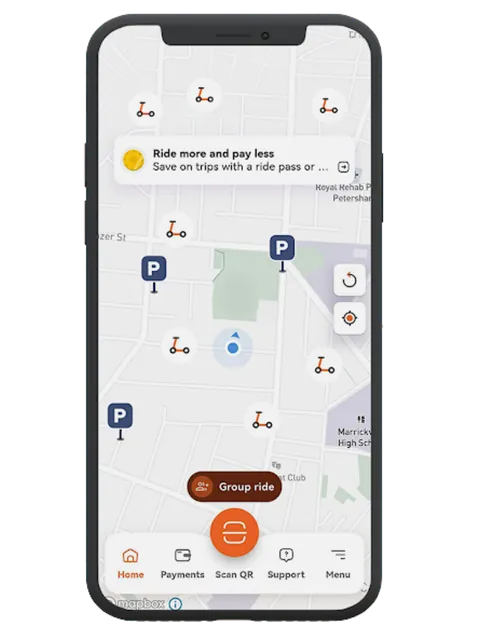 骑行者 App：带停车点、扫码解锁和骑行卡的实时车辆地图